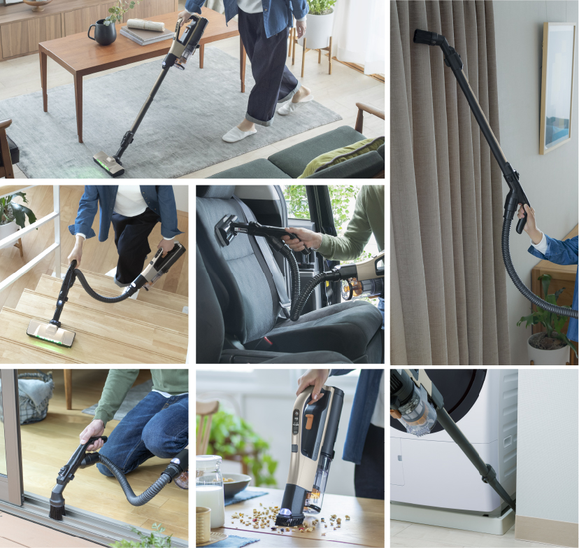 特長：多彩なツール ： スティッククリーナー（コードレス式）PV