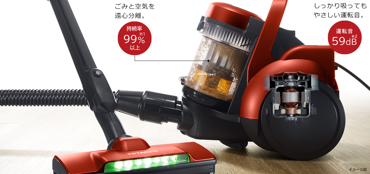 特長：強力パワー＆軽量ボディ ： サイクロン式クリーナー CV-SP900J