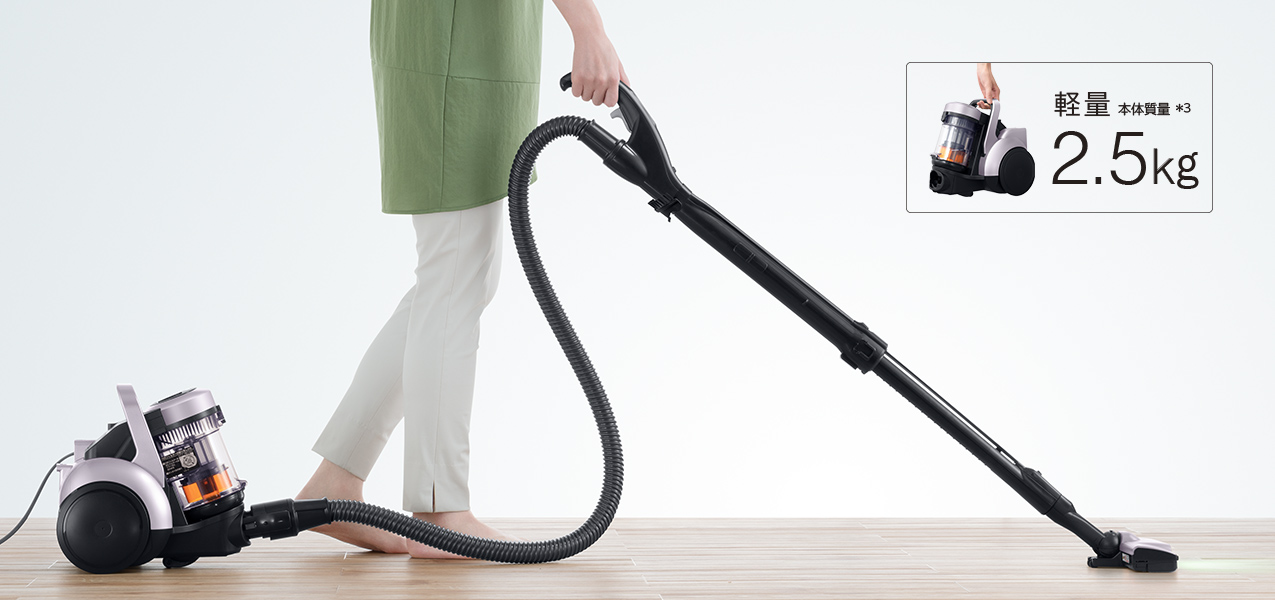 特長：強力パワー＆軽量ボディ ： サイクロン式クリーナー CV-SP900L