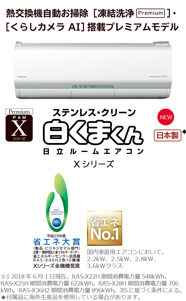 エアコン RAS-XC22N 本体 2023年式 白くまくん エアコン おもに23畳