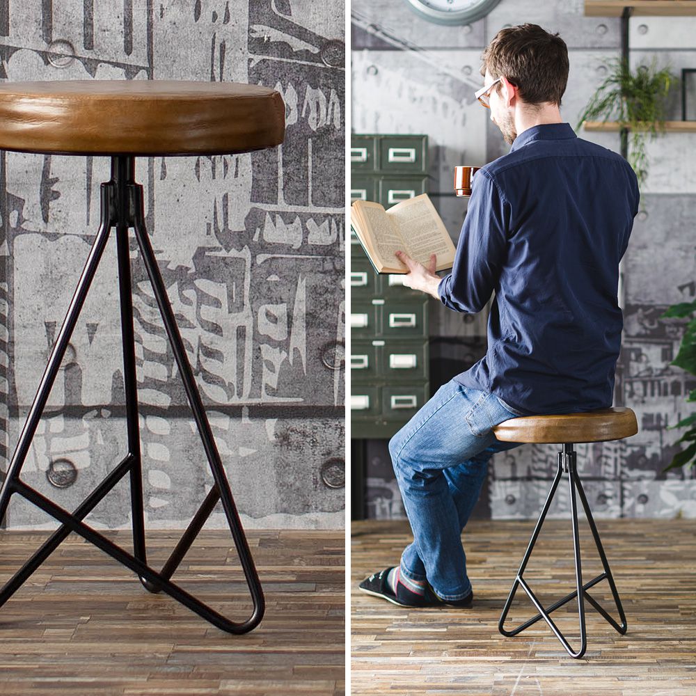 アイアンレザースツール サントラー 家具の製造・販売 友安製作所