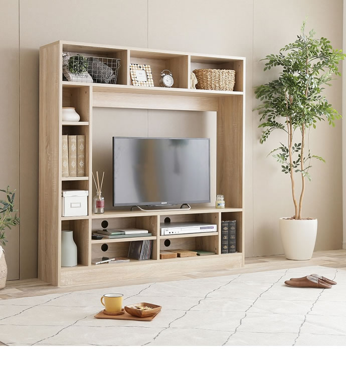 g134003]【幅135cm】 Canal 壁面収納付きテレビボード ハイボード