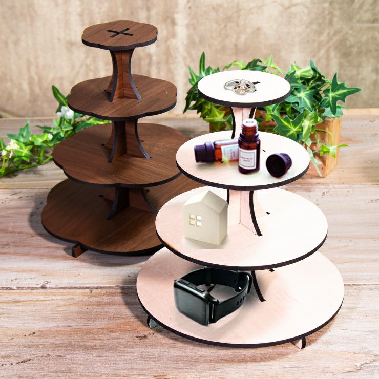 木製 ディスプレイラック4段 アクセサリーラック ディスプレイラック