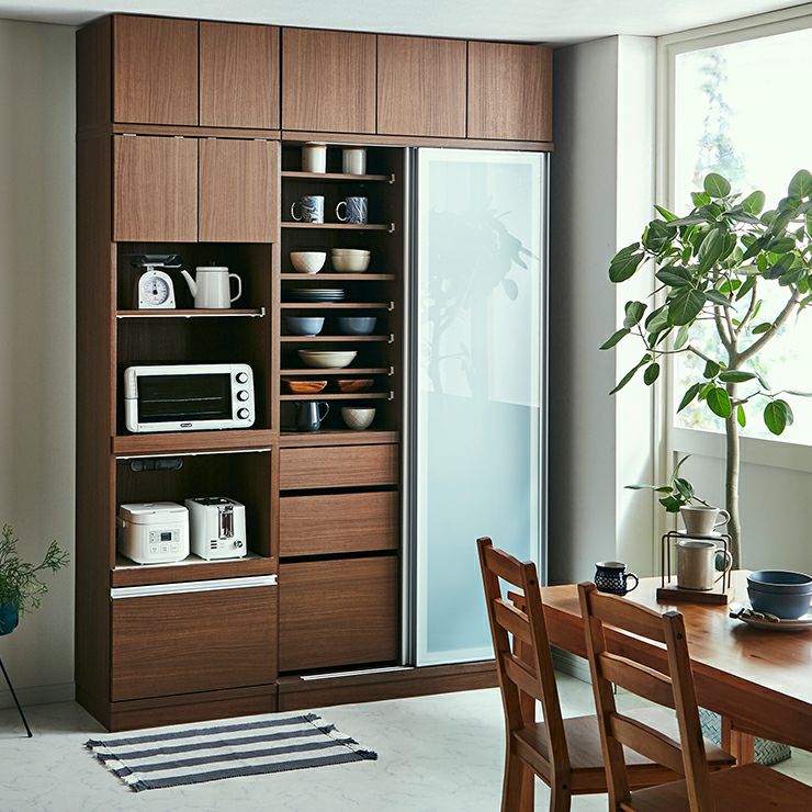 サイズと色が選べる食器棚 セミオーダーキッチン収納 ビアンコ カップ