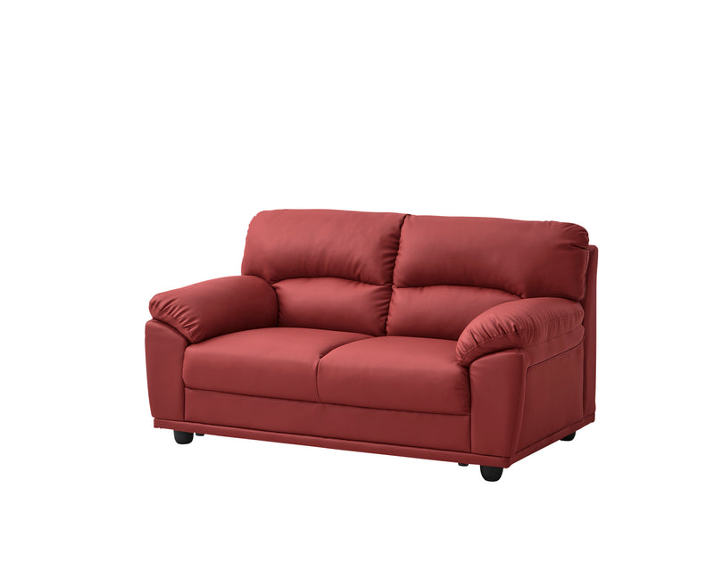 輸入品 真っ赤なレザーソファー ラブソファー二人がけ 赤 ソファー 2人