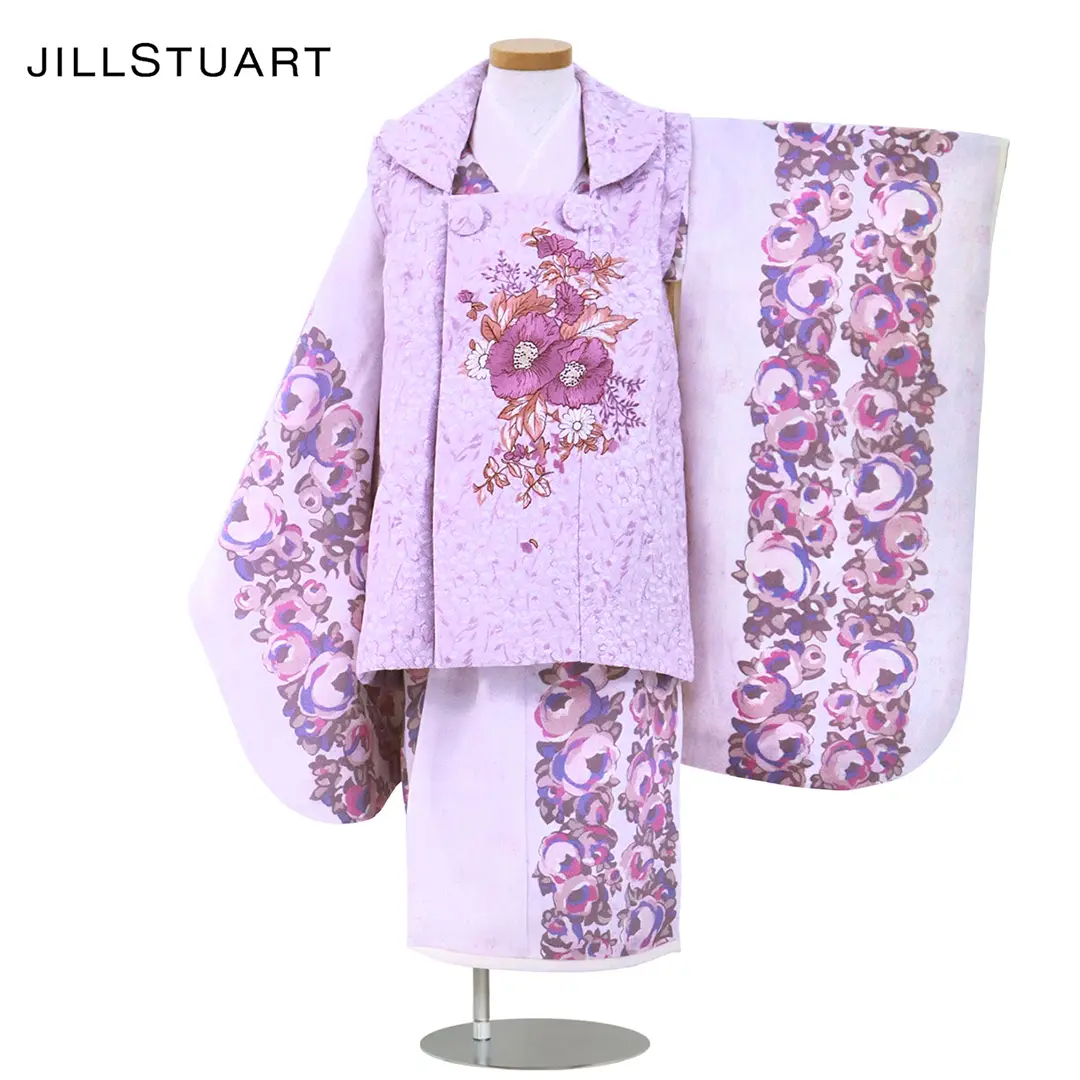 JILLSTUART》薄紫地にアネモネの被布コートセット／七五三・三歳女の子