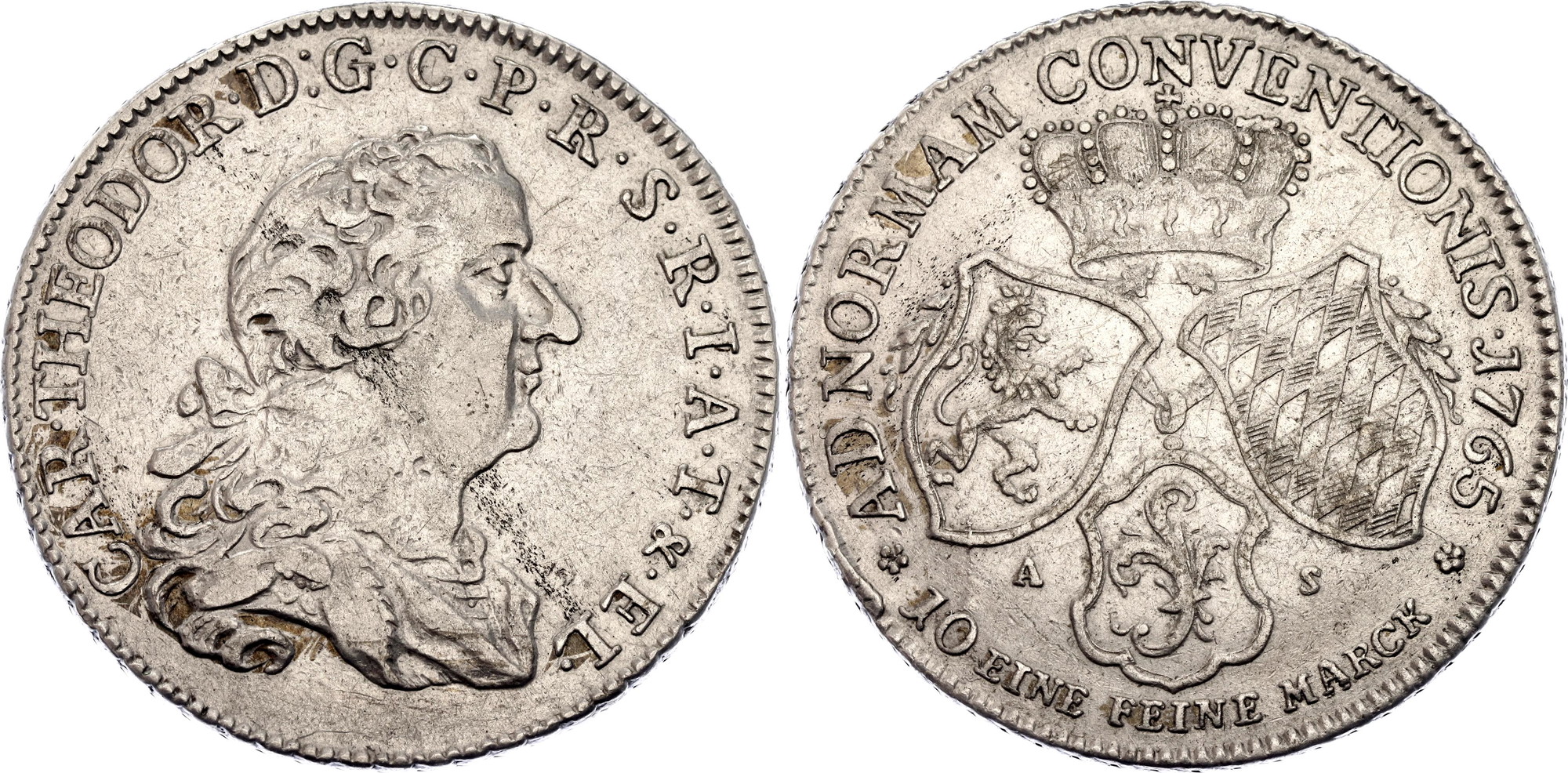 German States Pfalz-Electoral 1 Taler 1765 AS | Katz Auction