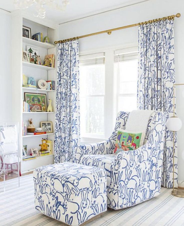 Groundworks Bunny Linen Curtains Hutch Print Lee Jofa Drapes