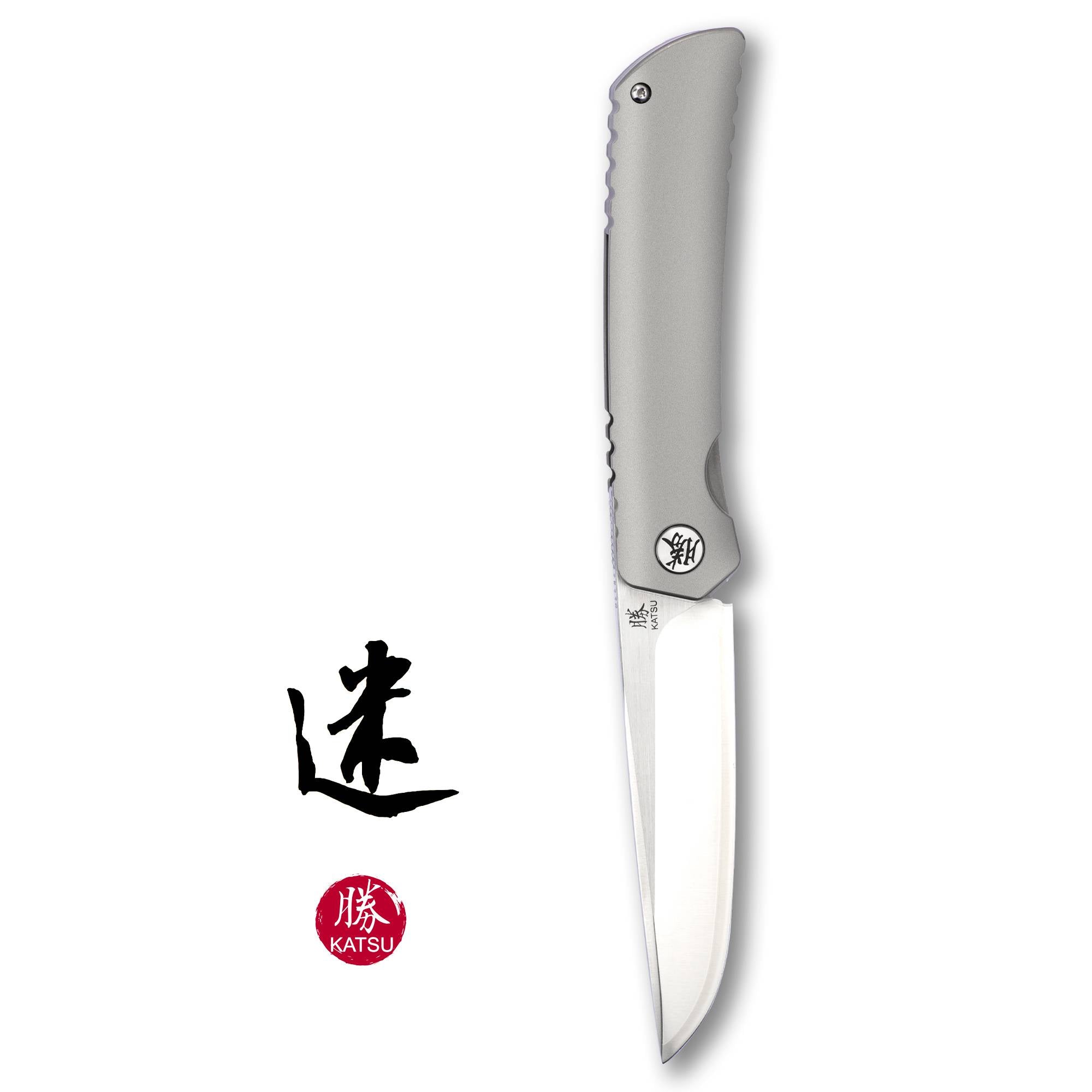 KATSU ZK01, Sandblasted Titanium Handle, ZDP-189 Super Steel