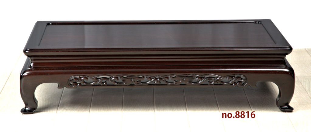 花台: 紫檀 吉勝作 幕彫り 1.8尺 平台 大阪唐木指物 no.8816 / 唐木