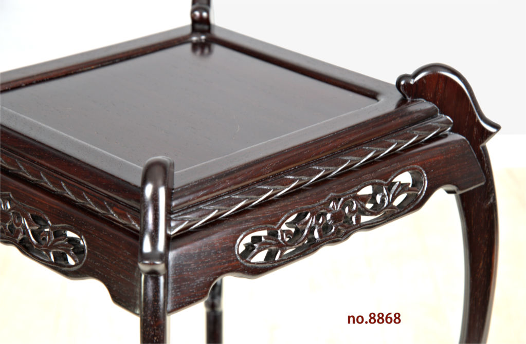 花台: 紫檀 中卓 盆栽台 漆 高さ47cm 大阪唐木指物 no.8868 / 唐木家具