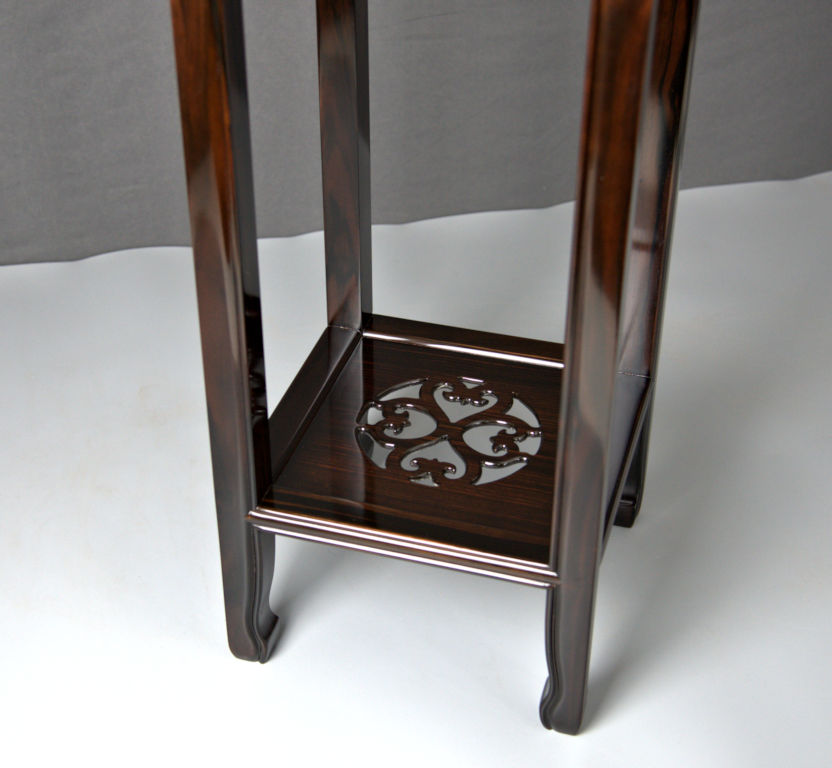 花台: 黒檀 角高卓 no.5524 / 唐木家具OSAKA