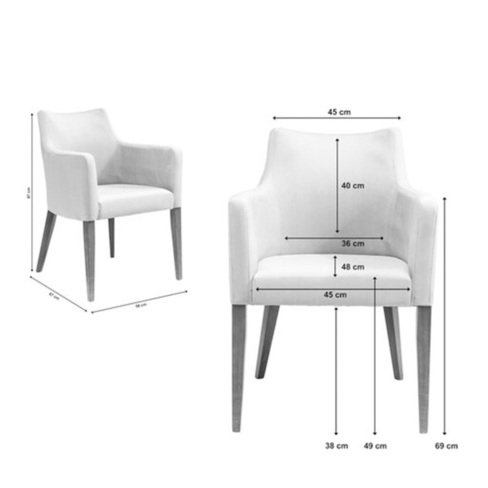 モードベルベットグレー アームチェア - ダイニングチェアの通販