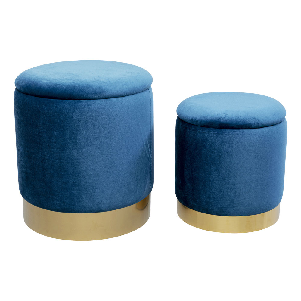 チェリー ストレージ ブルー ブラス (2/Set) スツール * - スツールの