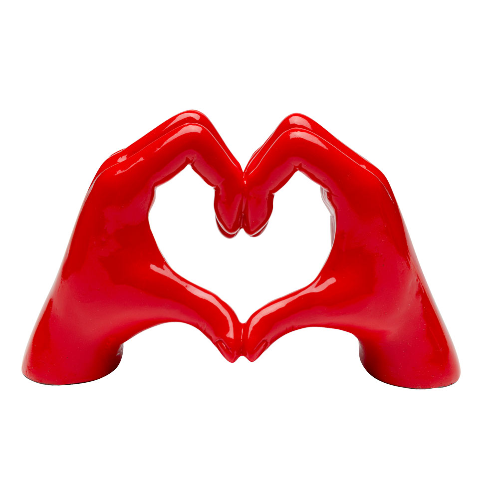 ハート ハンズ レッド 12cm デコオブジェ - オブジェ・置物の通販