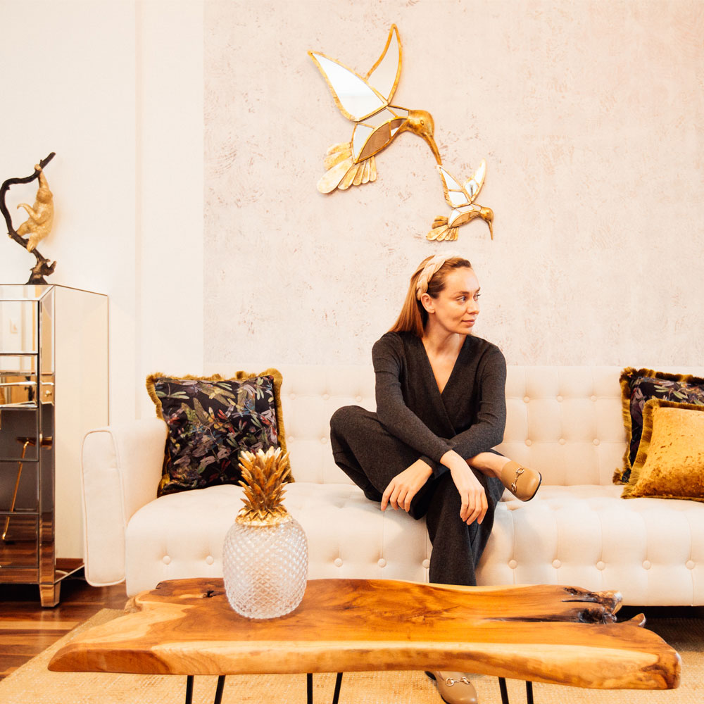 ハミングバードミラー60cm ウォールデコレーション - 壁インテリアの