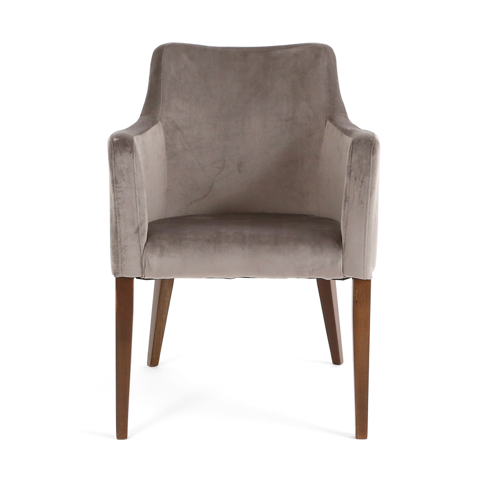 モードベルベットグレー アームチェア - ダイニングチェアの通販