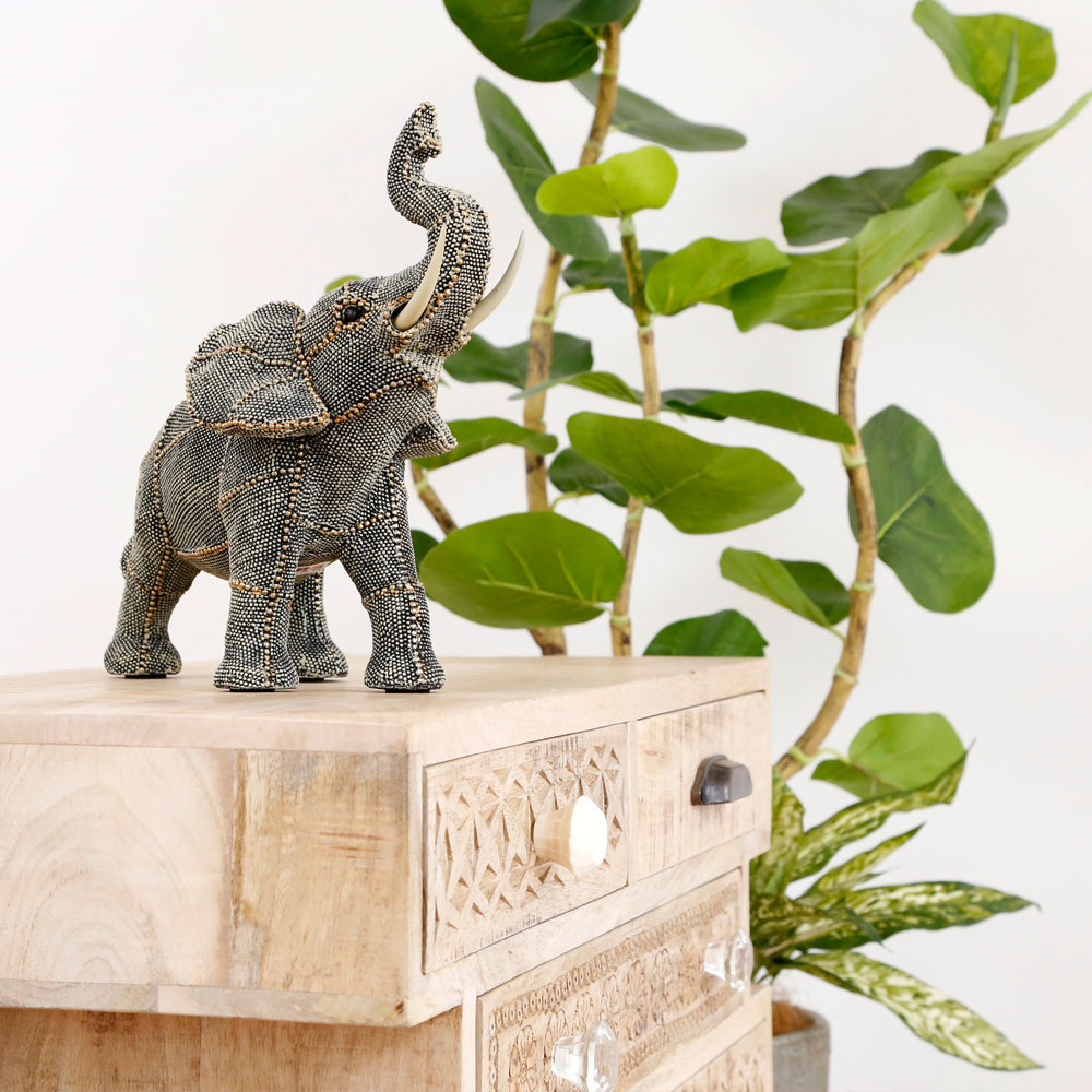 在庫なし】ウォーキングエレファントパールスモール デコオブジェ