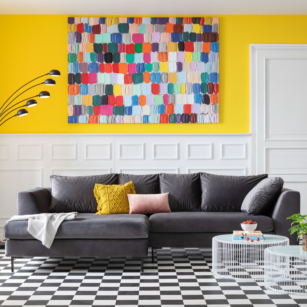 廃番】ジャンニ ベルベットグレーブラック コーナーソファ(レフト) - L