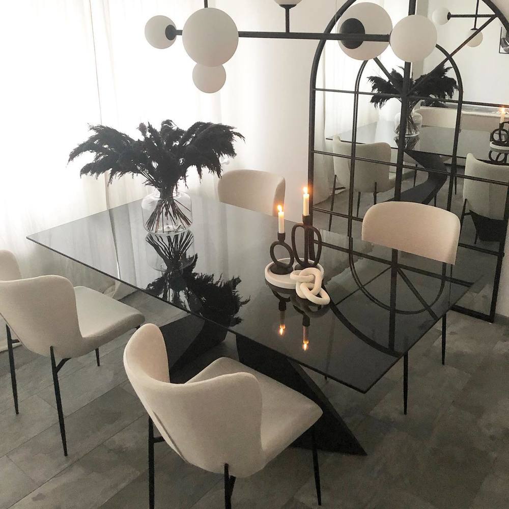 グロリア ブラック 200x100cm ダイニングテーブル - ダイニング