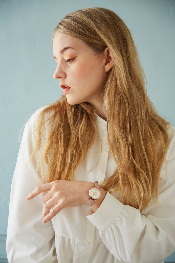 karendo限定】OLIVIA BURTON 3Dデイジーローズゴールドメッシュ&レザー