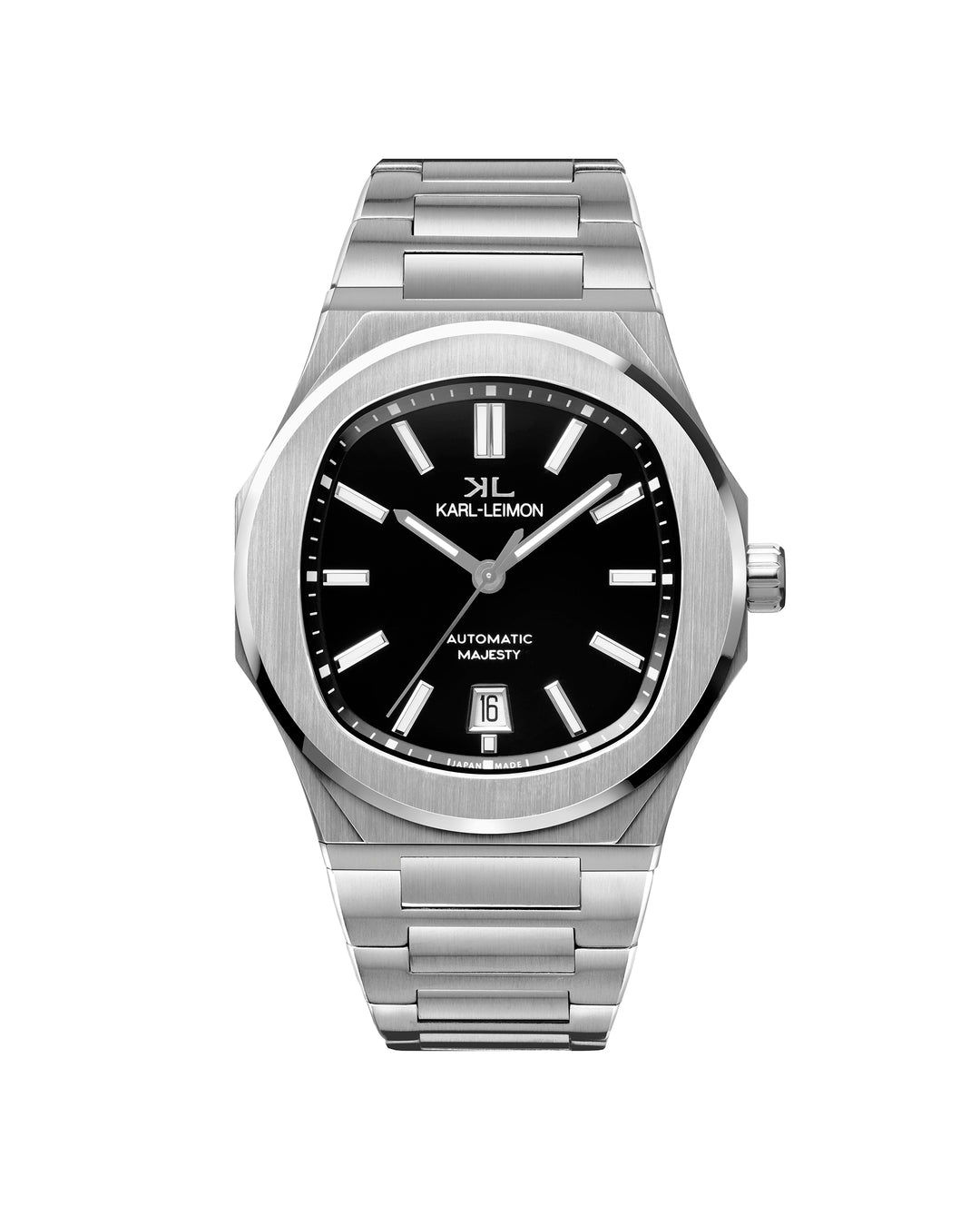 3Hands Date Lacquer Black - KARL-LEIMON Watches