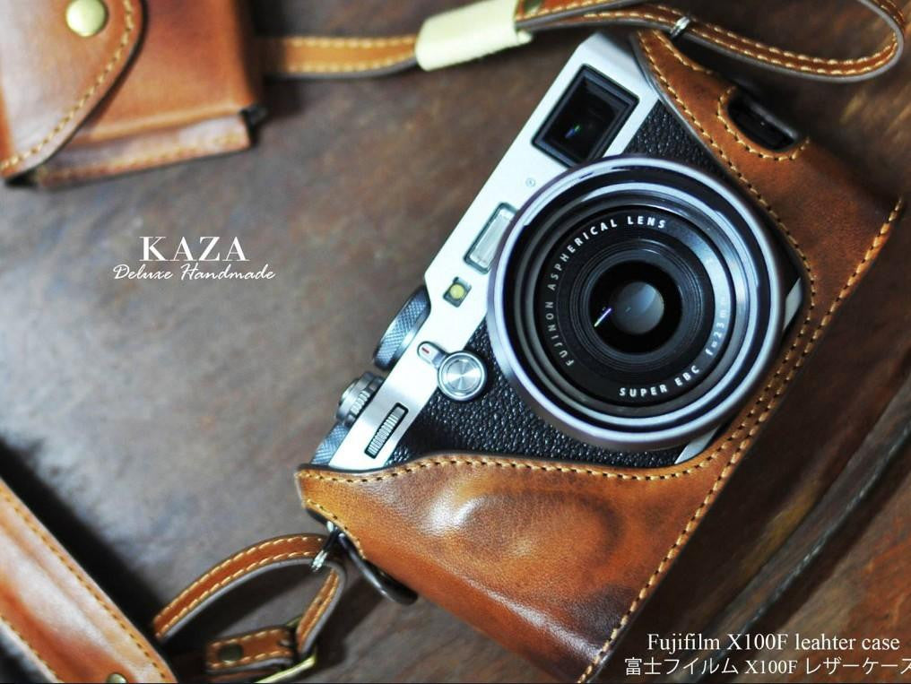 Fujifilm X 100F Leather Camera Case - Combo Set [Lens Hoods (23mm