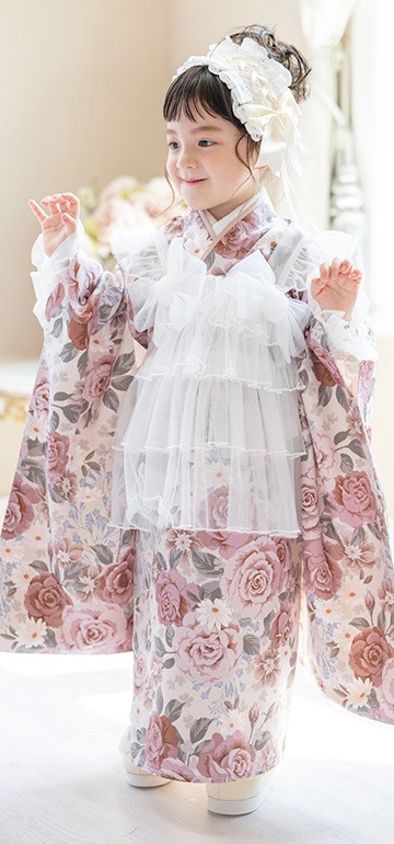 花刺繍チュールレース着物ワンピース＆ 被布セット CC0746｜キャサリン