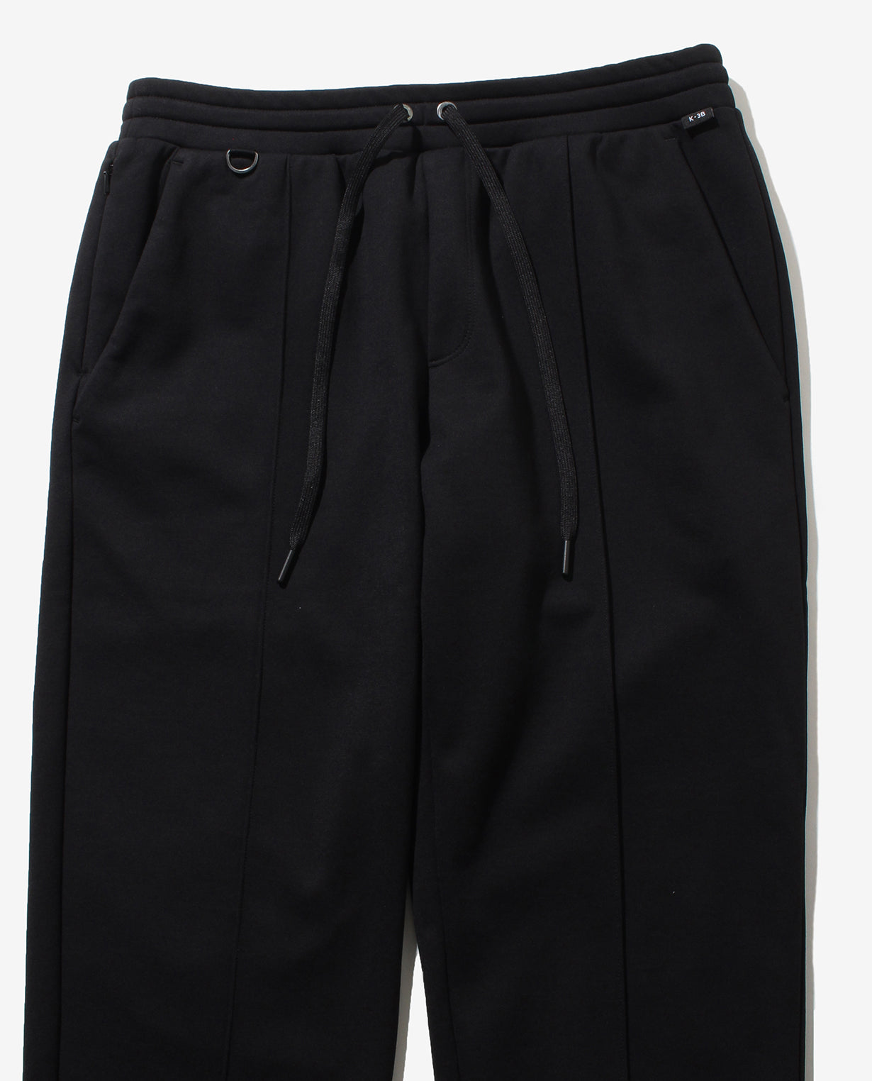 155_QX ウールダブルフェイス ピンタックジョガーパンツ (ブラック