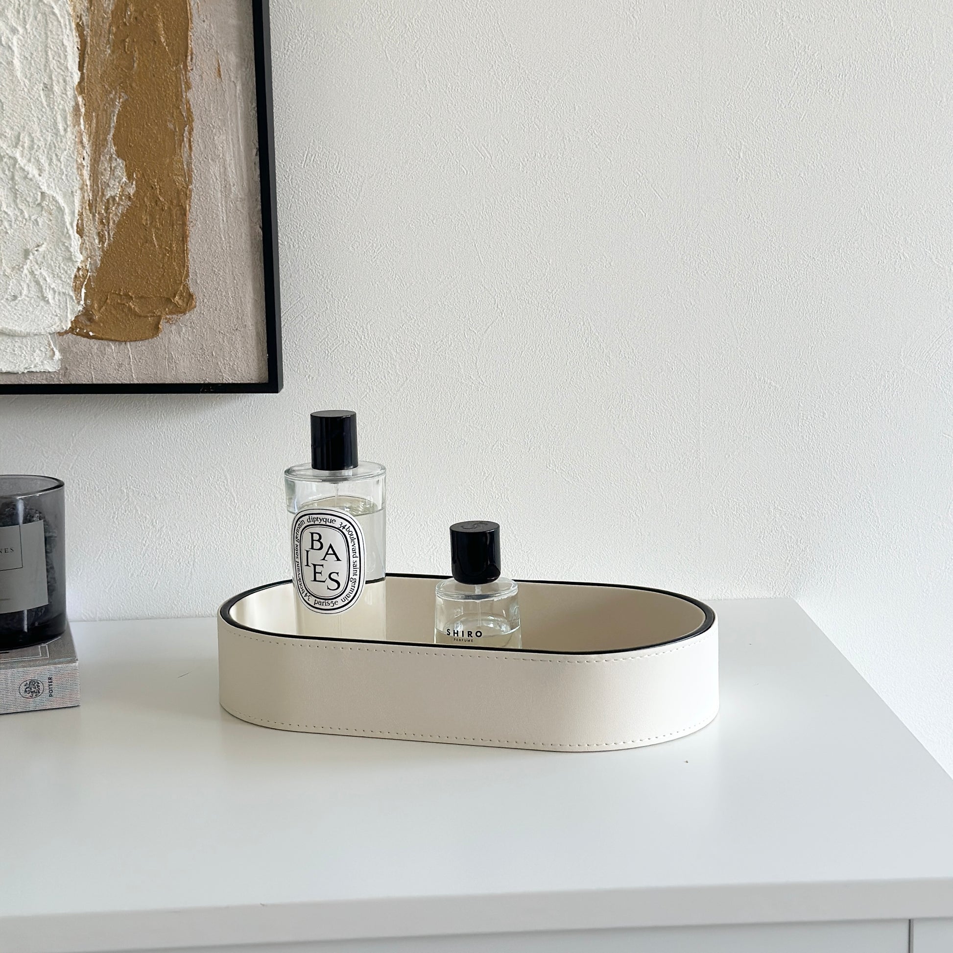 トレイ｜レザーラウンドボックス - territory