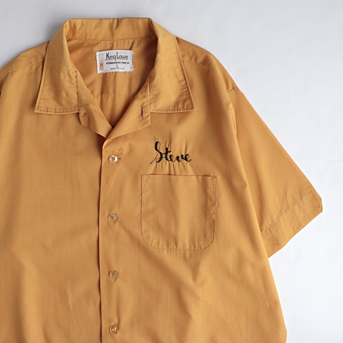 70s King louie ”toyota” 刺繍 ボーリングシャツ vintage 古着 used