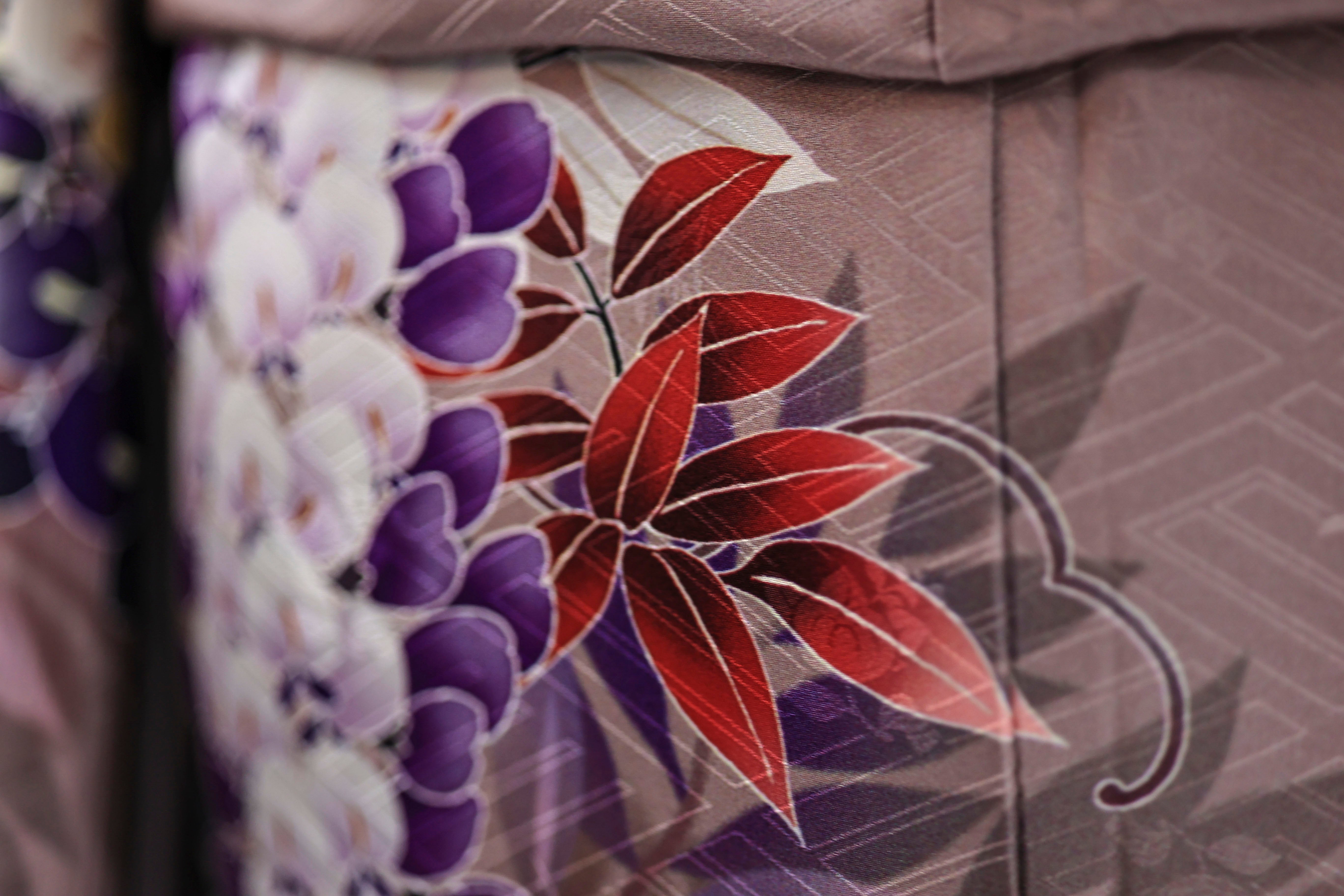 振袖ネットレンタル：紫と藤】上品な下がり藤がアクセントKH-341