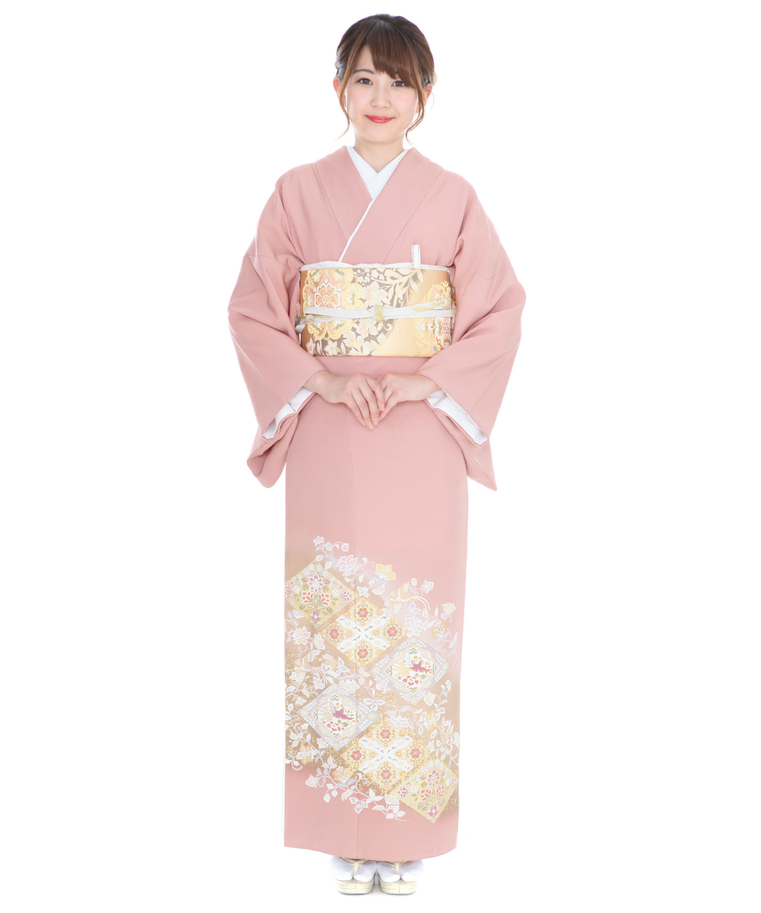 色留袖レンタル｜御所染に菱鳳凰｜I0021｜宅配着物レンタル・一式フル