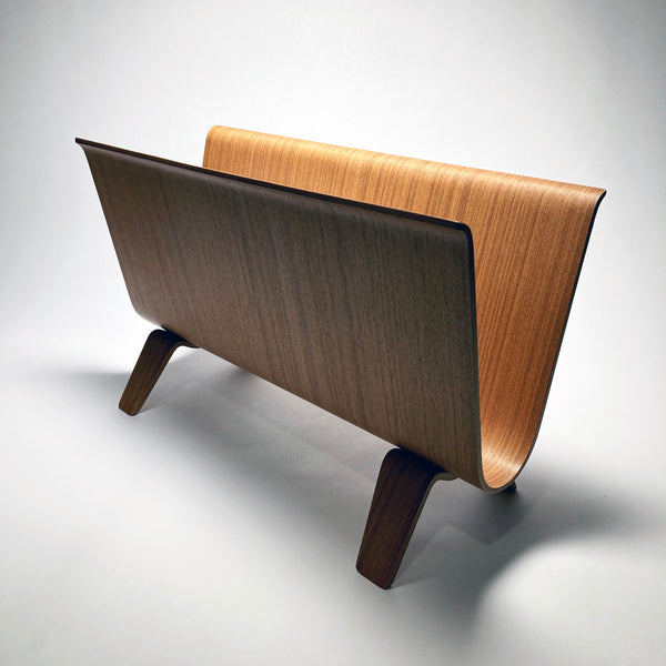 USED】サイトーウッド マガジンラック チーク柄 ＊脚にカケあり