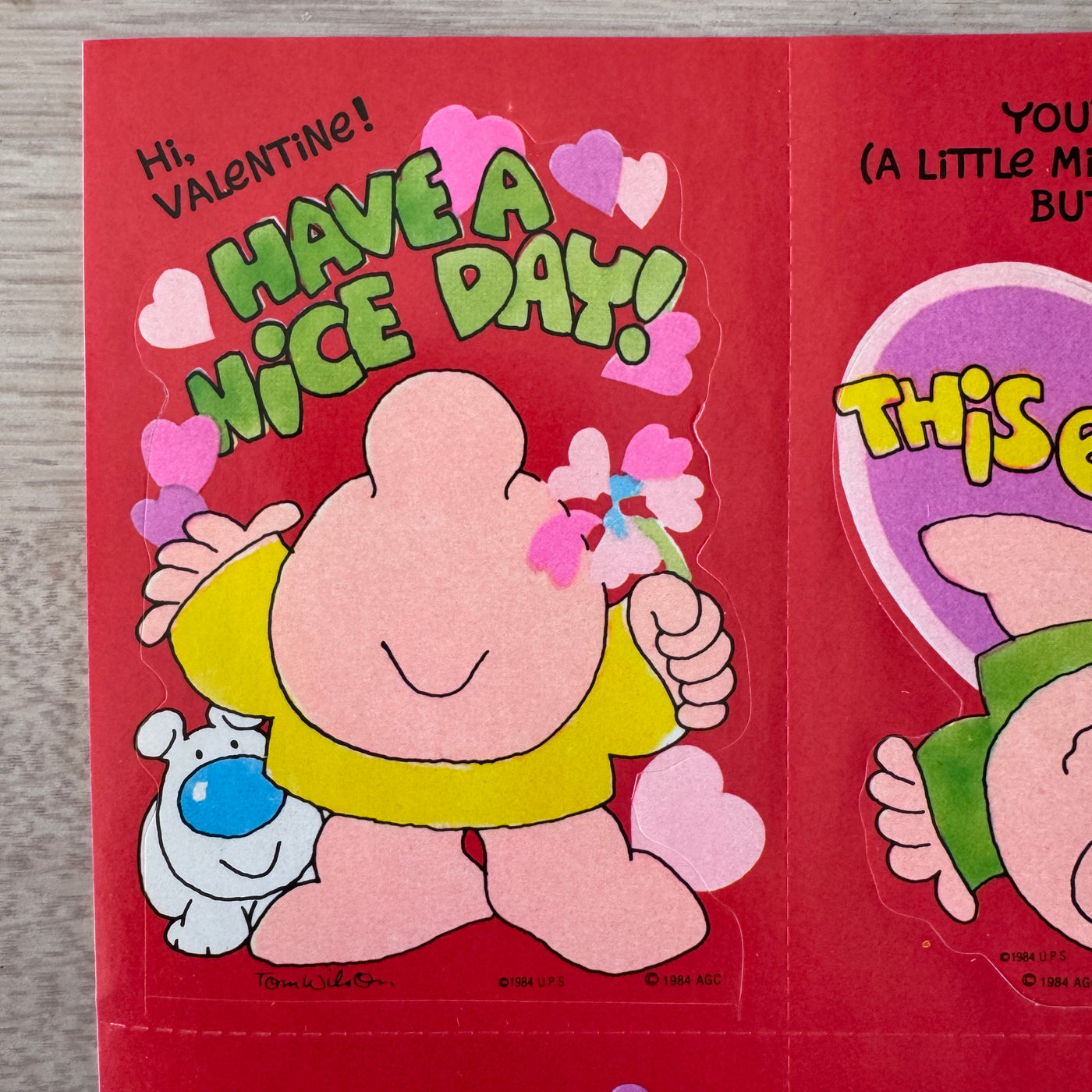 Vintage Ziggy Valentine 4” Cards with Sticker & Envelopes 4 CT Tom