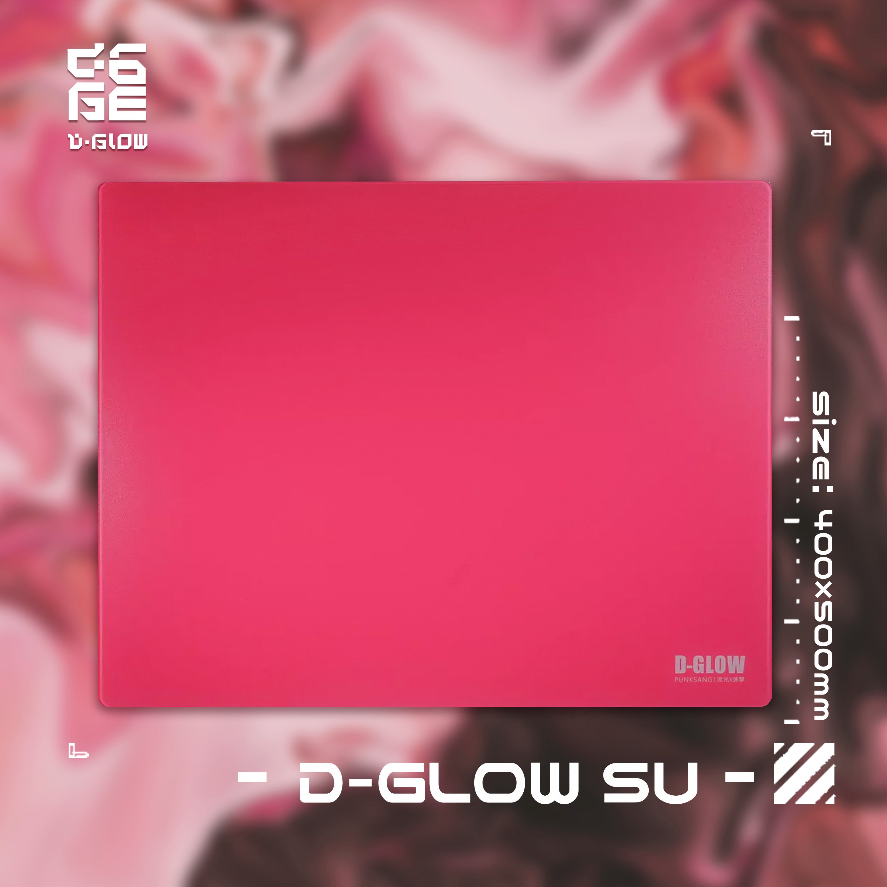 D-GLOW 速 RosePink 【ガラス製マウスパッド】