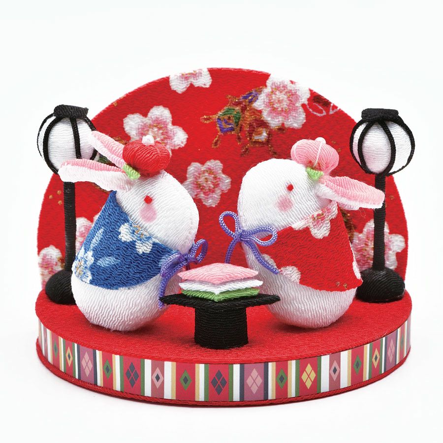 雛人形手作りキット ちりめん細工 はんなりうさぎ |生地 和柄/和布