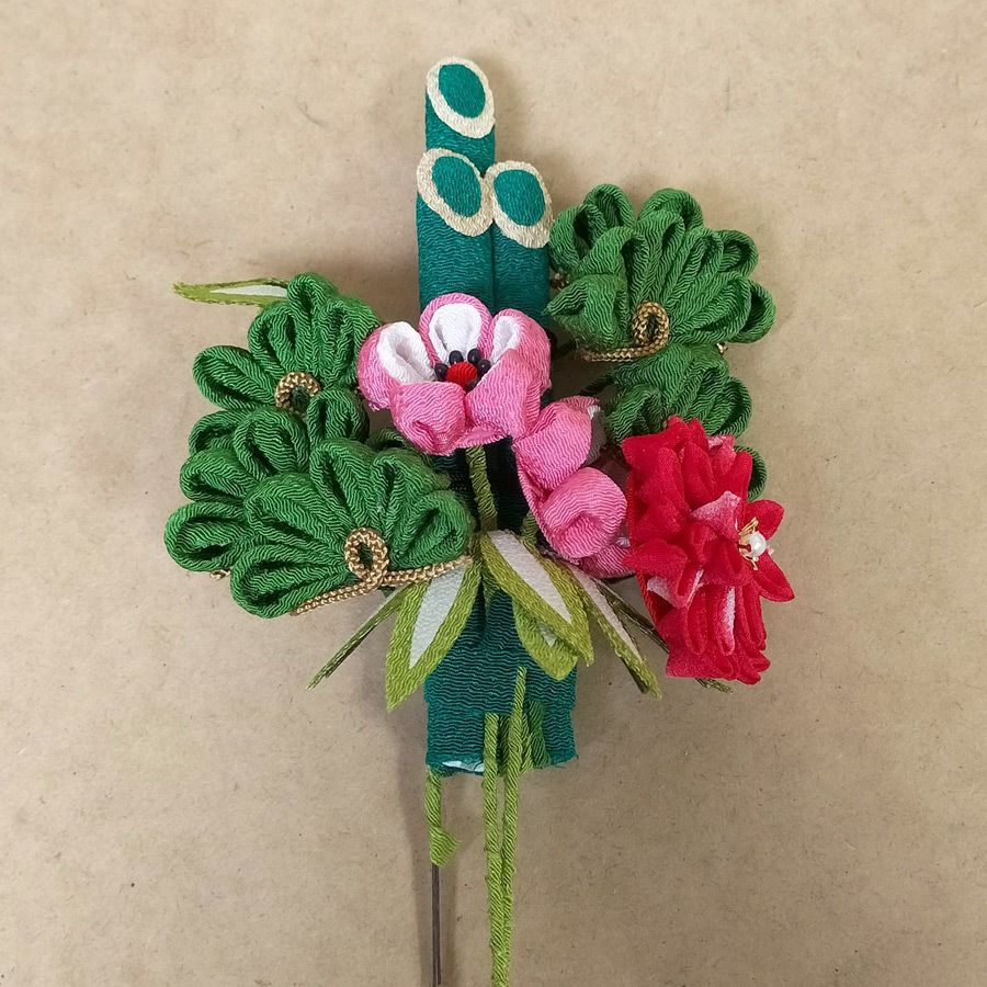 ちりめん手芸キット お細工門松 |生地 和柄/和布/ちりめん手芸通販布がたり