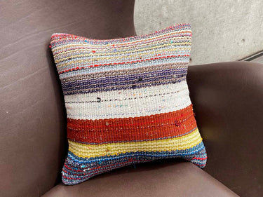 オールドキリム（裂き織り） キリムクッションカバー 30×30㎝ (C-14236