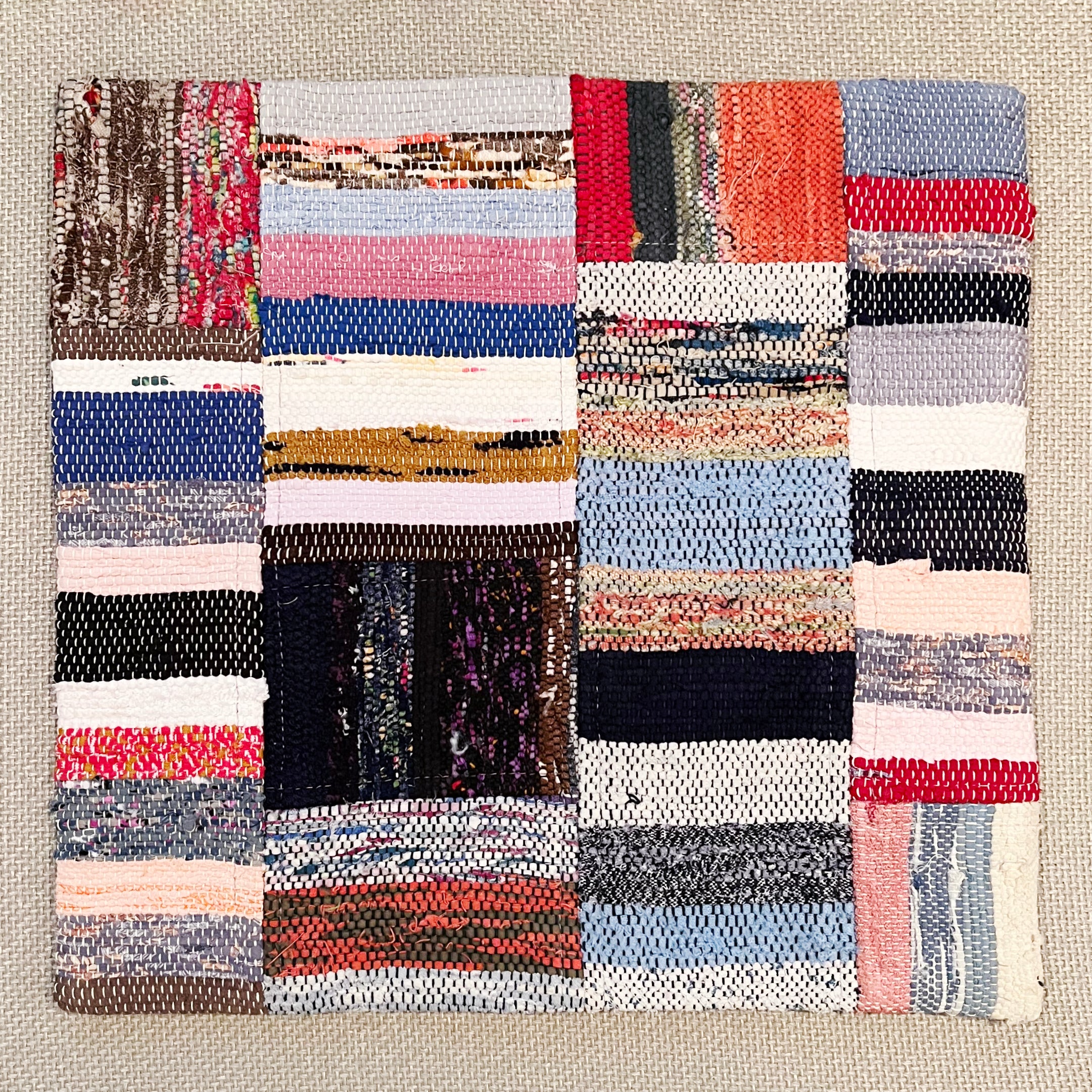 オールドキリム （裂き織り）パッチワーク キリムクッションカバー 45