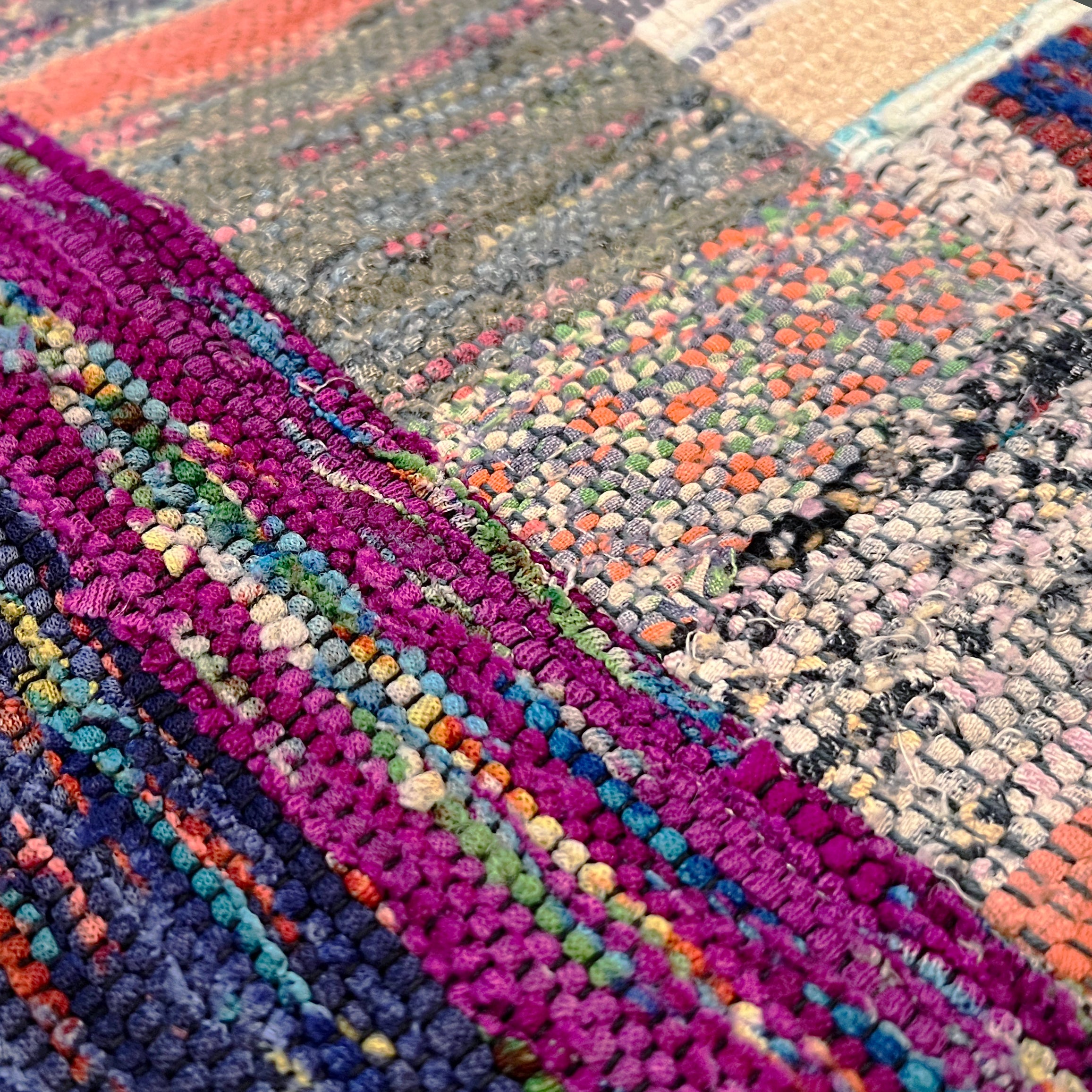 オールドキリム （裂き織り）パッチワーク キリムクッションカバー 45