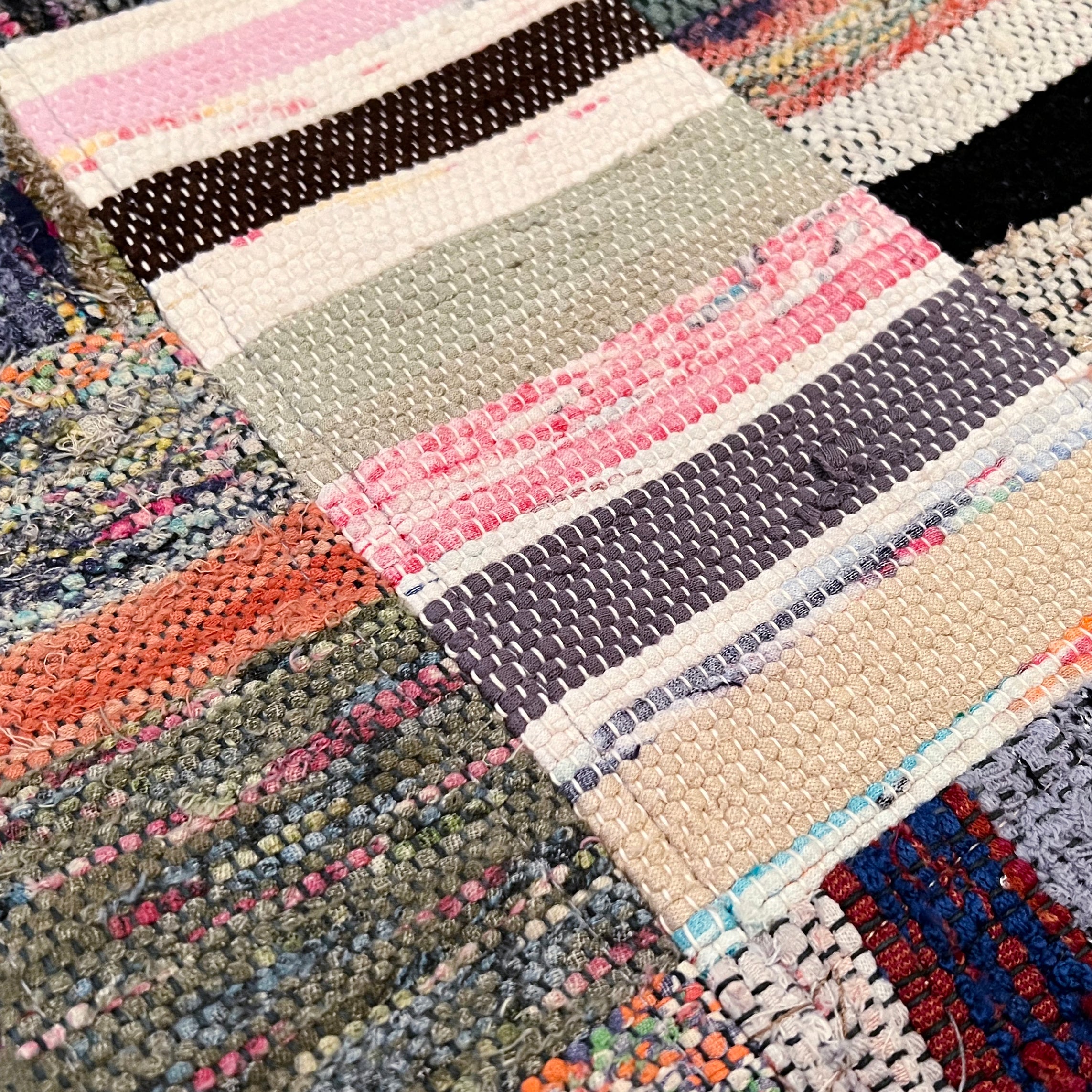 オールドキリム （裂き織り）パッチワーク キリムクッションカバー 45