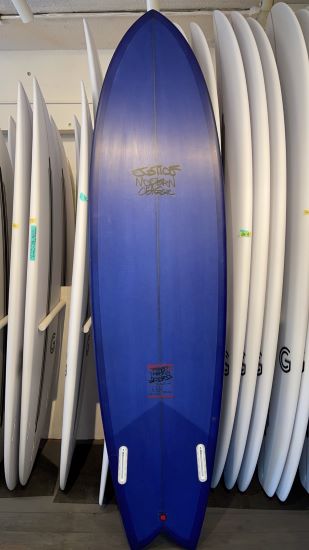 中古】JUSTICEサーフボード MID TWIN FISH モデル(7'2×21 1/4×2 3/4