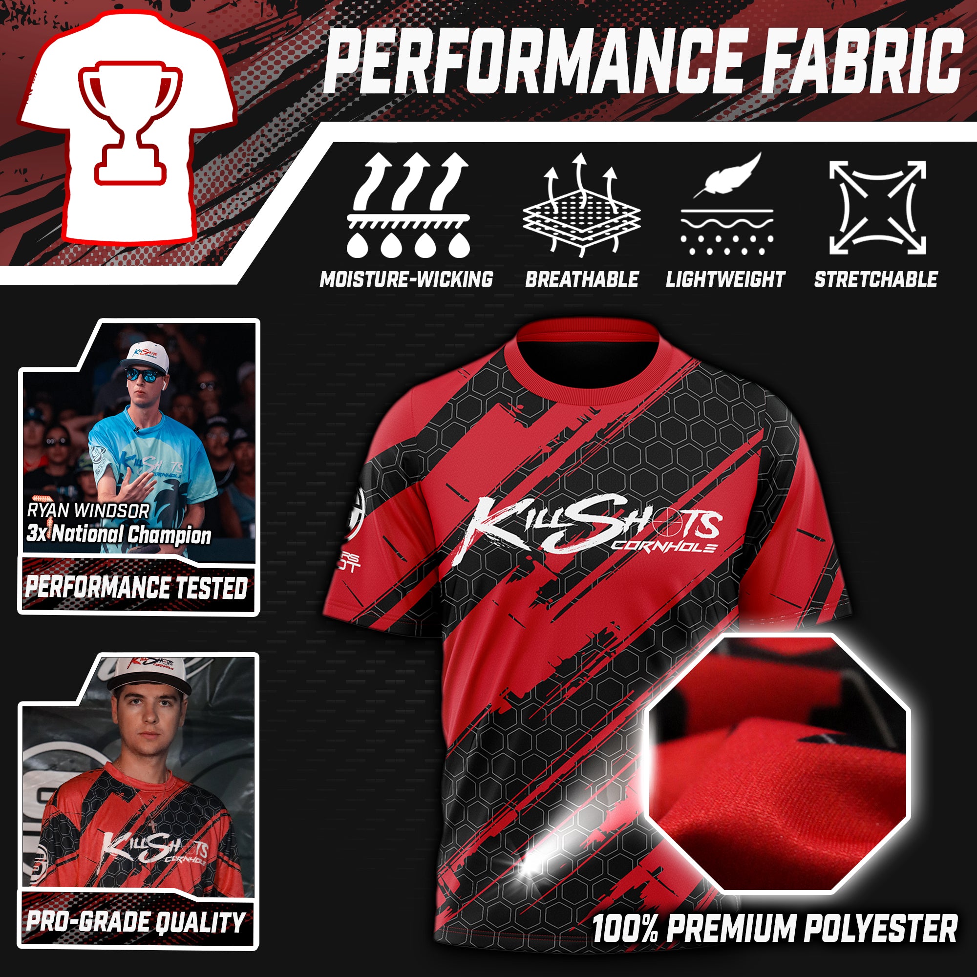 Killshots Cornhole Sublimated Premium Sports Jersey - 