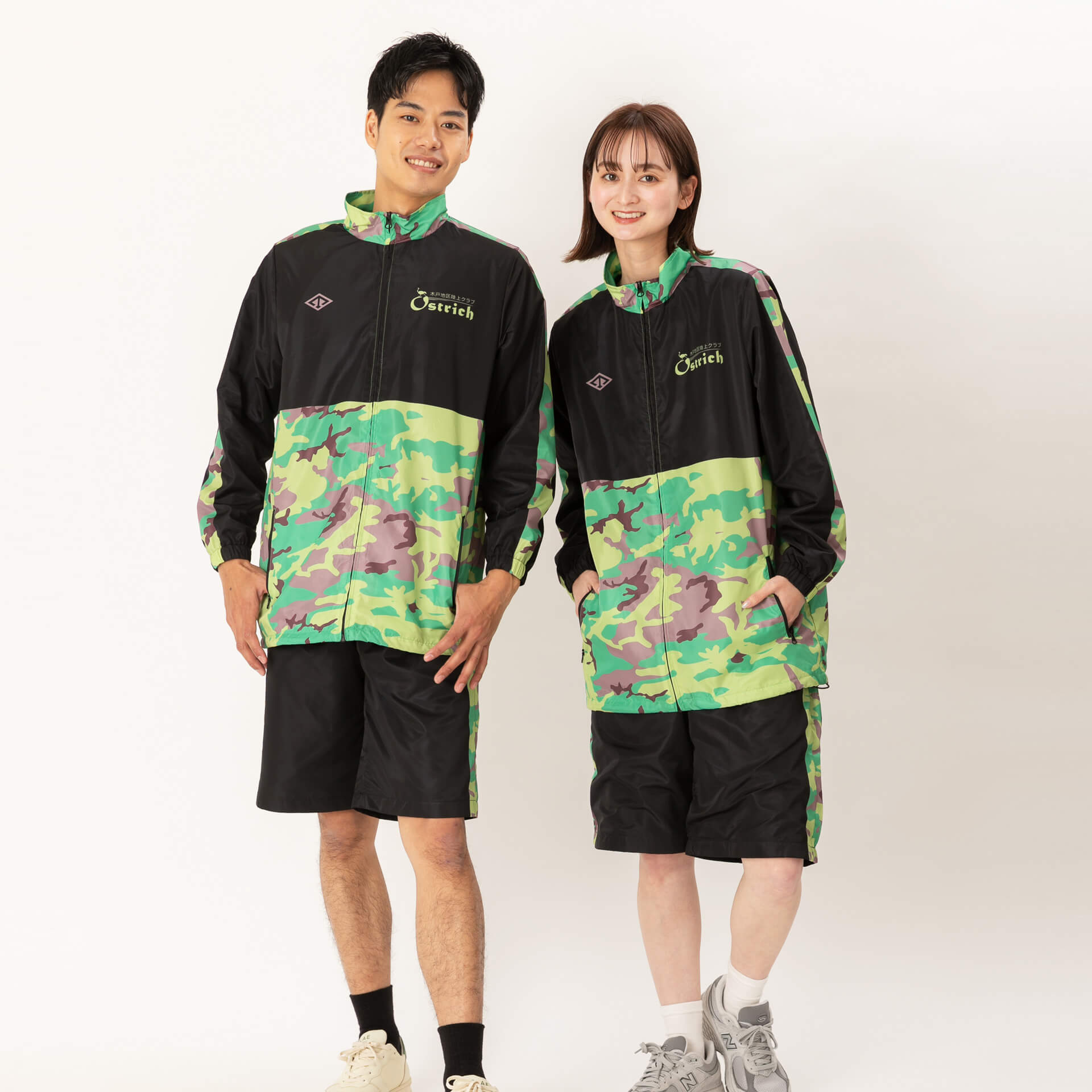 ゴム袖・セットイン型長袖オリジナルウィンドブレーカー上下セット WB