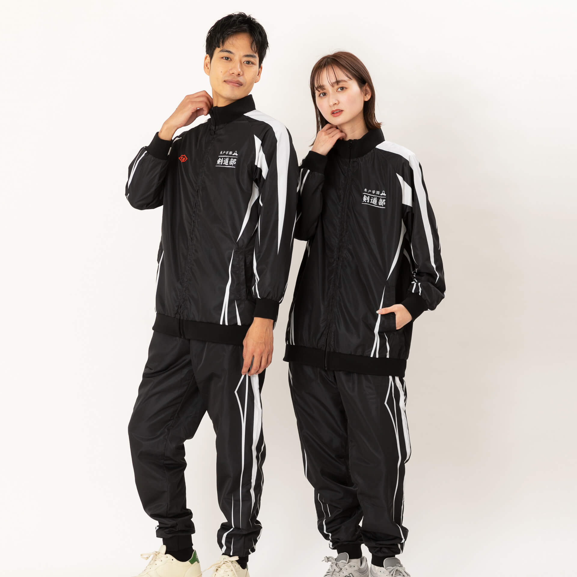 裾, 袖口フライス・ラグラン型長袖オリジナルウィンドブレーカー上下