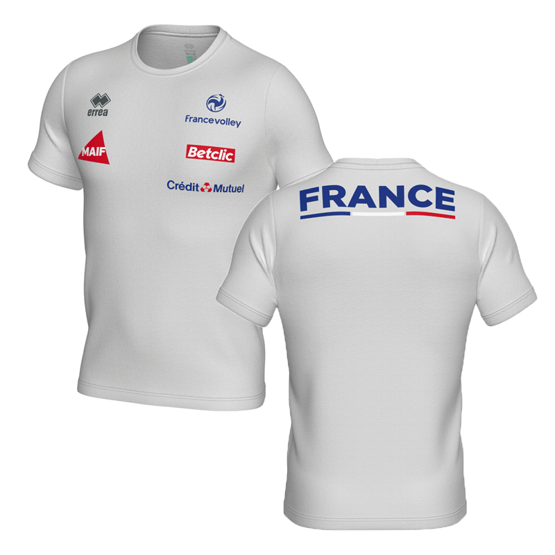 errea バレーボールフランス代表 2025-26公式Tシャツ(ホワイト) | 海外