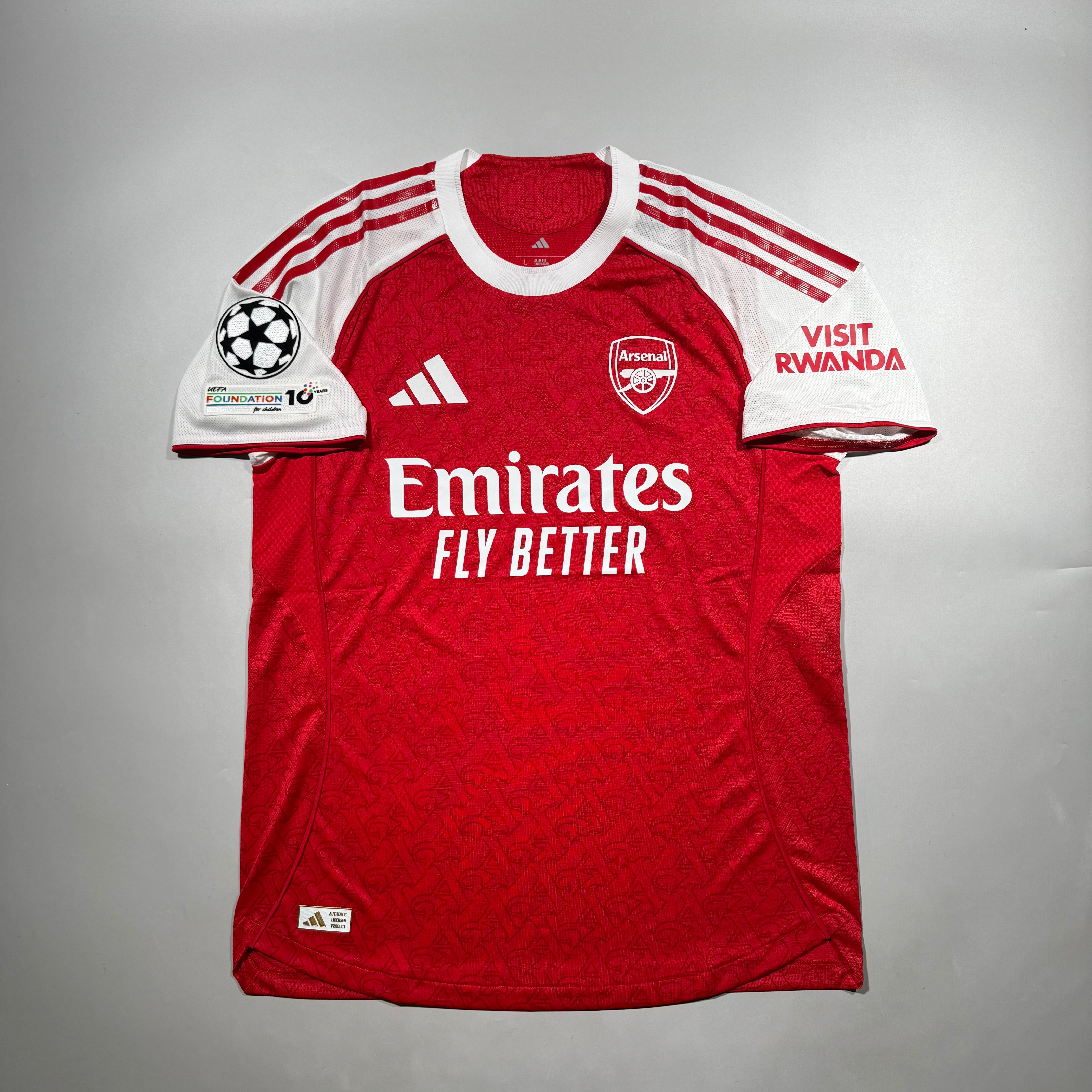 Official #10 Eze 25/26 Arsenal Home Authentic Shirt Champions