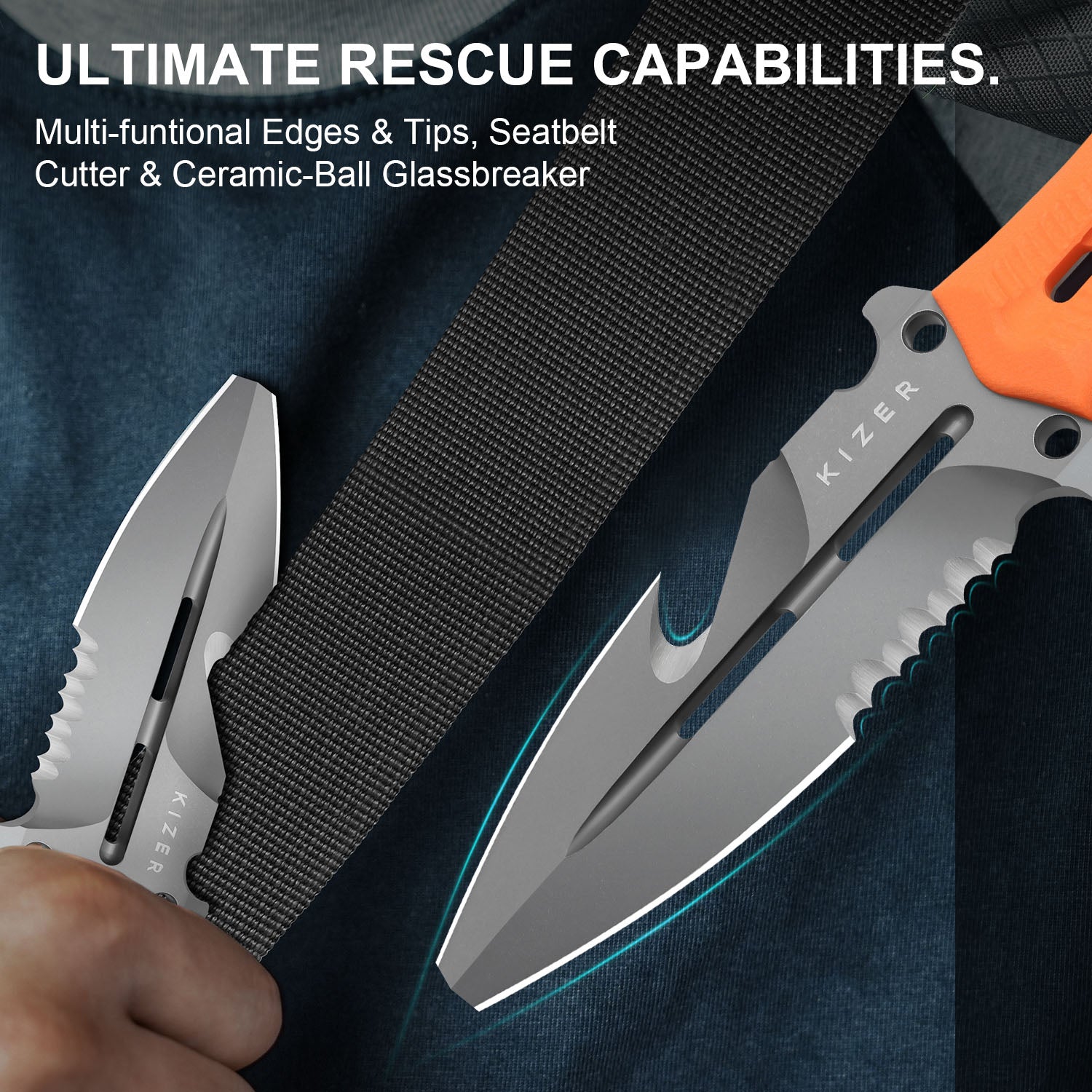 NORCROSS 3.73 inch Nitro-V Orange G10 ZX-FB01A7-Kizer