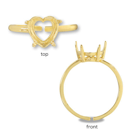 リング台 石座付ハート ＃4884 8.8×8mm ピンクゴールド – 貴和製作所